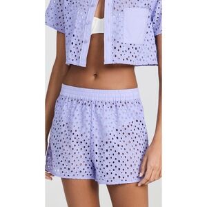 Solid & Striped The Avril Shorts Size XL Lilac Eyelet Pull On Cover Up